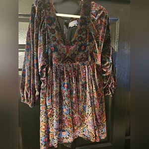 Anthropologie Velvet Dress Size Large